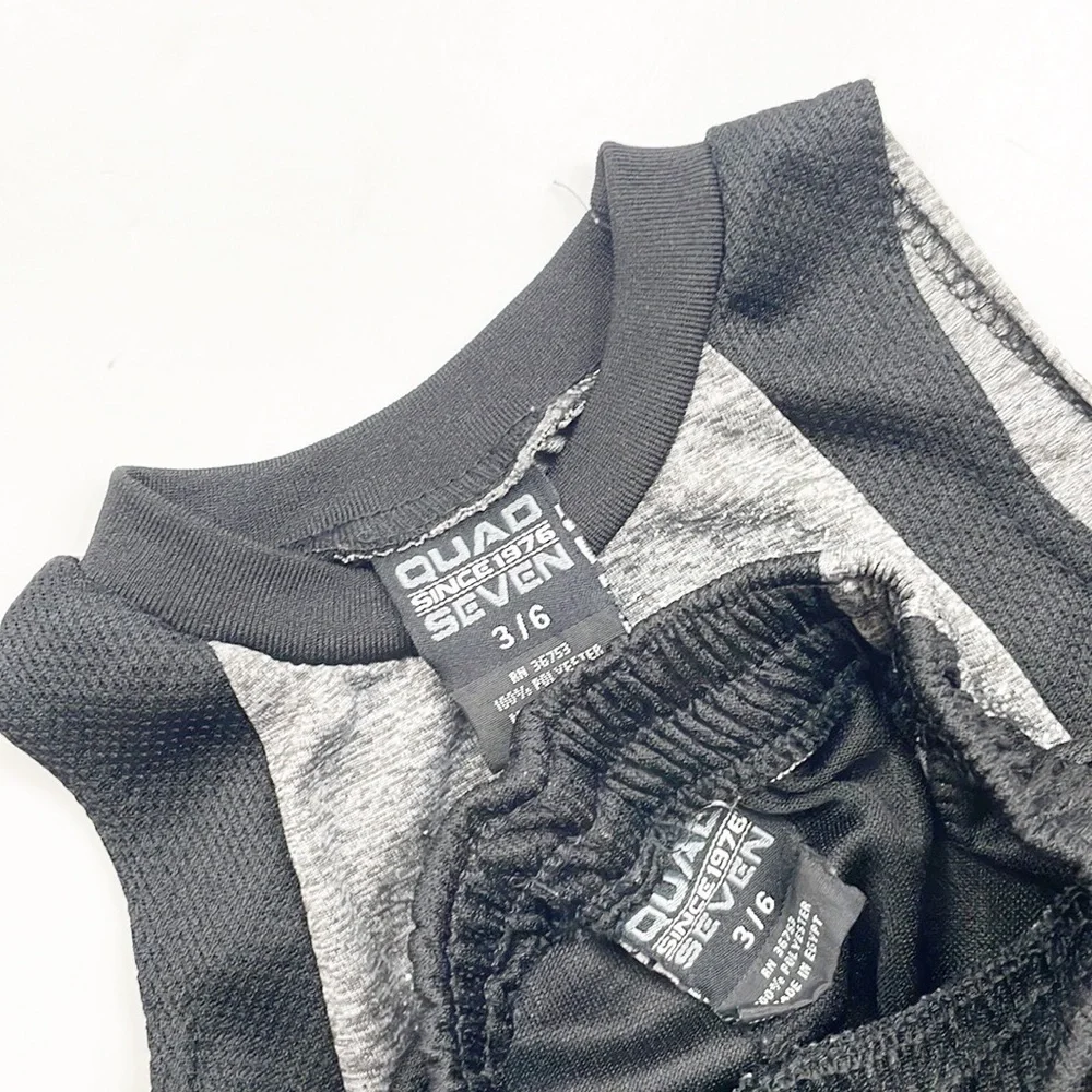 Quad Seven baby boys basketball mesh tank top and shorts outfit